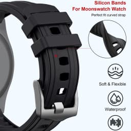 Silicone Rubber Strap for Omega X Swatch Joint MoonSwatch Curved End Diving Sport Watch Band Bracelet 20mm for Seamaster 300