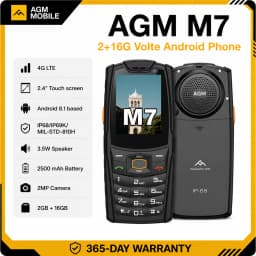 AGM M7 2+16G Volte Android Feature Phone Waterproof Touch Screen 2500mAh Cellphone with English Russian Keyboard