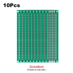 2Pcs PCB Prototype Board Circuit Universal Stripboard Prototyping Single Side 2x8 3x7 4x6 5x7 6x8 7x9 8x12 9x10 Soldering