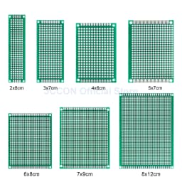 2Pcs PCB Prototype Board Circuit Universal Stripboard Prototyping Single Side 2x8 3x7 4x6 5x7 6x8 7x9 8x12 9x10 Soldering