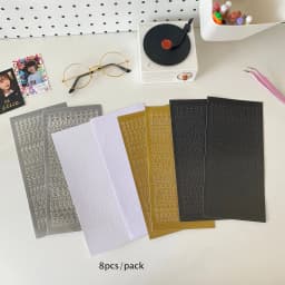 SKYSONIC Number & Letter Series Full Set Journal Stickers Decor Scrapbooking Materials Stationery Postcards Sticker Suppli