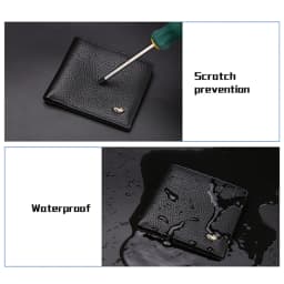 BISON DENIM Genuine Leather Men Wallets Brand Luxury RFID Bifold Wallet Zipper Coin Purse Business Card Holder Wallet N4470