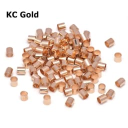 500Pcs Brass Tube Crimp End Beads ColumnCord Cover Tips End Platinum for DIY Craft Jewelry Making