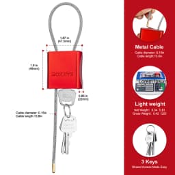 Adjustable Steel Cable Lock with 3 Keys Aluminum Alloy Padlock for Bicycle Locker Gate Toolbox Outdoor Equipment