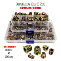 M4 M5 M6 M8 M10 Thickened Furniture Embedded Insert Nut Set Box Hex Socket Thread Wood Bed Cabinet Table E-nut High Quality