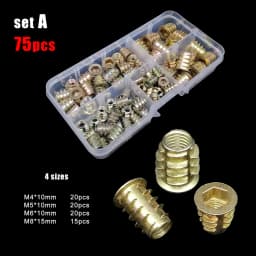 M4 M5 M6 M8 M10 Thickened Furniture Embedded Insert Nut Set Box Hex Socket Thread Wood Bed Cabinet Table E-nut High Quality