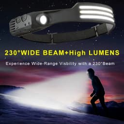 COB LED Sensor Head Lamp Induction Headlamp Built-in Battery Flashlight USB Rechargeable Head Torch 5 Lighting Modes Headlight