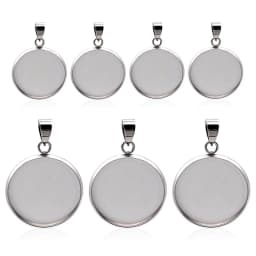10pcs/lot stainless steel blank Cabochon Base Setting Charms Pendant fit 6 8 10 12 14 16 18 20 25 30mm jewelry making supplies
