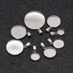10pcs/lot stainless steel blank Cabochon Base Setting Charms Pendant fit 6 8 10 12 14 16 18 20 25 30mm jewelry making supplies