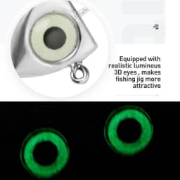 JOHNCOO 8pcs Luminous 3D Eye Jig Head Fishing Hooks 2g 3g 4g 6g Jig Head Ice Bass Carp Fishing Jig Soft Lure Bass Fishing