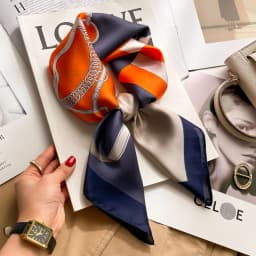 Luxury Brand 2023 Silk Square Scarf Women Cat Neck Hair Tie Band Beach Hijab Kerchief Head Headbands Bandana Female Foulard 70cm