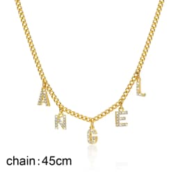 Personalized Initial Name Necklace Stainless Steel Women Alpahbet Letter Pendant ,Initial Collar Statement Charms Gift
