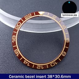 Sloping 38mm*30.6mm Ceramic Bezel GMT and Diving Watch Insert For 40mm Mens Watch Replace Watch Face Watch Bezel Inserts