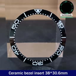 Sloping 38mm*30.6mm Ceramic Bezel GMT and Diving Watch Insert For 40mm Mens Watch Replace Watch Face Watch Bezel Inserts