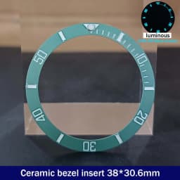 Sloping 38mm*30.6mm Ceramic Bezel GMT and Diving Watch Insert For 40mm Mens Watch Replace Watch Face Watch Bezel Inserts