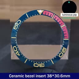Sloping 38mm*30.6mm Ceramic Bezel GMT and Diving Watch Insert For 40mm Mens Watch Replace Watch Face Watch Bezel Inserts