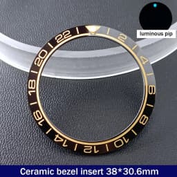 Sloping 38mm*30.6mm Ceramic Bezel GMT and Diving Watch Insert For 40mm Mens Watch Replace Watch Face Watch Bezel Inserts