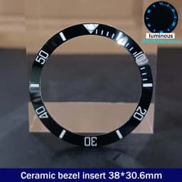Sloping 38mm*30.6mm Ceramic Bezel GMT and Diving Watch Insert For 40mm Mens Watch Replace Watch Face Watch Bezel Inserts