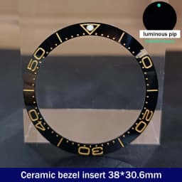 Sloping 38mm*30.6mm Ceramic Bezel GMT and Diving Watch Insert For 40mm Mens Watch Replace Watch Face Watch Bezel Inserts