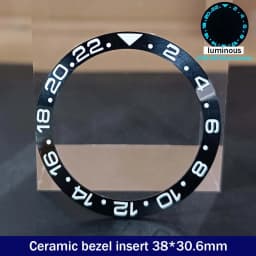 Sloping 38mm*30.6mm Ceramic Bezel GMT and Diving Watch Insert For 40mm Mens Watch Replace Watch Face Watch Bezel Inserts
