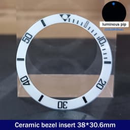 Sloping 38mm*30.6mm Ceramic Bezel GMT and Diving Watch Insert For 40mm Mens Watch Replace Watch Face Watch Bezel Inserts