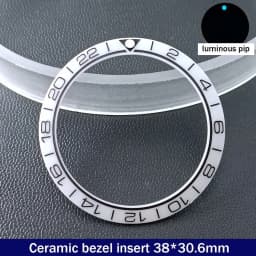 Sloping 38mm*30.6mm Ceramic Bezel GMT and Diving Watch Insert For 40mm Mens Watch Replace Watch Face Watch Bezel Inserts