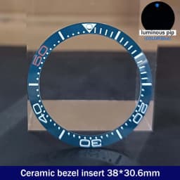 Sloping 38mm*30.6mm Ceramic Bezel GMT and Diving Watch Insert For 40mm Mens Watch Replace Watch Face Watch Bezel Inserts