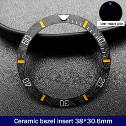 Sloping 38mm*30.6mm Ceramic Bezel GMT and Diving Watch Insert For 40mm Mens Watch Replace Watch Face Watch Bezel Inserts
