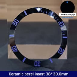 Sloping 38mm*30.6mm Ceramic Bezel GMT and Diving Watch Insert For 40mm Mens Watch Replace Watch Face Watch Bezel Inserts