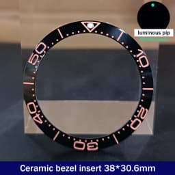 Sloping 38mm*30.6mm Ceramic Bezel GMT and Diving Watch Insert For 40mm Mens Watch Replace Watch Face Watch Bezel Inserts