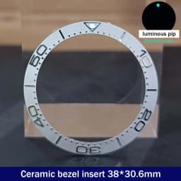 Sloping 38mm*30.6mm Ceramic Bezel GMT and Diving Watch Insert For 40mm Mens Watch Replace Watch Face Watch Bezel Inserts