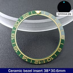 Sloping 38mm*30.6mm Ceramic Bezel GMT and Diving Watch Insert For 40mm Mens Watch Replace Watch Face Watch Bezel Inserts
