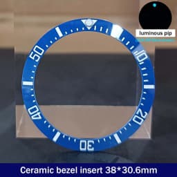 Sloping 38mm*30.6mm Ceramic Bezel GMT and Diving Watch Insert For 40mm Mens Watch Replace Watch Face Watch Bezel Inserts