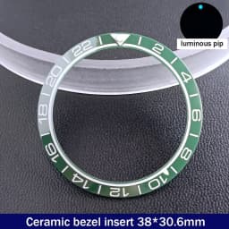 Sloping 38mm*30.6mm Ceramic Bezel GMT and Diving Watch Insert For 40mm Mens Watch Replace Watch Face Watch Bezel Inserts