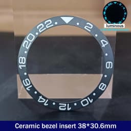 Sloping 38mm*30.6mm Ceramic Bezel GMT and Diving Watch Insert For 40mm Mens Watch Replace Watch Face Watch Bezel Inserts