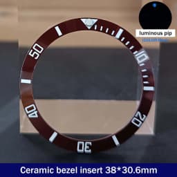 Sloping 38mm*30.6mm Ceramic Bezel GMT and Diving Watch Insert For 40mm Mens Watch Replace Watch Face Watch Bezel Inserts