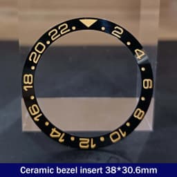 Sloping 38mm*30.6mm Ceramic Bezel GMT and Diving Watch Insert For 40mm Mens Watch Replace Watch Face Watch Bezel Inserts