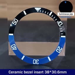 Sloping 38mm*30.6mm Ceramic Bezel GMT and Diving Watch Insert For 40mm Mens Watch Replace Watch Face Watch Bezel Inserts