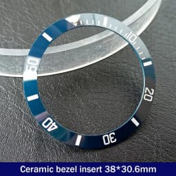 Sloping 38mm*30.6mm Ceramic Bezel GMT and Diving Watch Insert For 40mm Mens Watch Replace Watch Face Watch Bezel Inserts