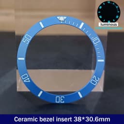 Sloping 38mm*30.6mm Ceramic Bezel GMT and Diving Watch Insert For 40mm Mens Watch Replace Watch Face Watch Bezel Inserts