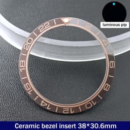 Sloping 38mm*30.6mm Ceramic Bezel GMT and Diving Watch Insert For 40mm Mens Watch Replace Watch Face Watch Bezel Inserts
