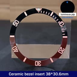 Sloping 38mm*30.6mm Ceramic Bezel GMT and Diving Watch Insert For 40mm Mens Watch Replace Watch Face Watch Bezel Inserts