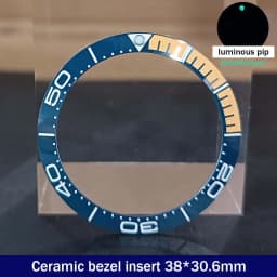 Sloping 38mm*30.6mm Ceramic Bezel GMT and Diving Watch Insert For 40mm Mens Watch Replace Watch Face Watch Bezel Inserts