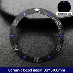 Sloping 38mm*30.6mm Ceramic Bezel GMT and Diving Watch Insert For 40mm Mens Watch Replace Watch Face Watch Bezel Inserts