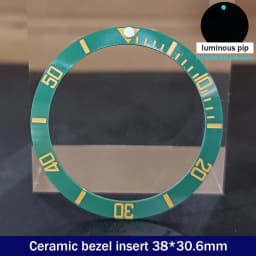 Sloping 38mm*30.6mm Ceramic Bezel GMT and Diving Watch Insert For 40mm Mens Watch Replace Watch Face Watch Bezel Inserts