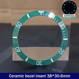 Sloping 38mm*30.6mm Ceramic Bezel GMT and Diving Watch Insert For 40mm Mens Watch Replace Watch Face Watch Bezel Inserts