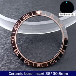 Sloping 38mm*30.6mm Ceramic Bezel GMT and Diving Watch Insert For 40mm Mens Watch Replace Watch Face Watch Bezel Inserts