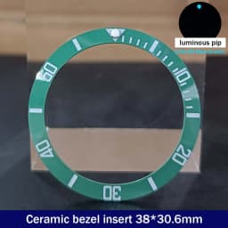 Sloping 38mm*30.6mm Ceramic Bezel GMT and Diving Watch Insert For 40mm Mens Watch Replace Watch Face Watch Bezel Inserts