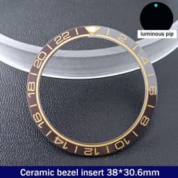 Sloping 38mm*30.6mm Ceramic Bezel GMT and Diving Watch Insert For 40mm Mens Watch Replace Watch Face Watch Bezel Inserts