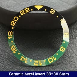 Sloping 38mm*30.6mm Ceramic Bezel GMT and Diving Watch Insert For 40mm Mens Watch Replace Watch Face Watch Bezel Inserts